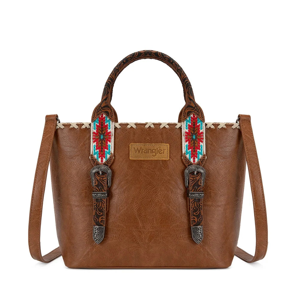 Wrangler Western Embroidery Tote Bag - Brown