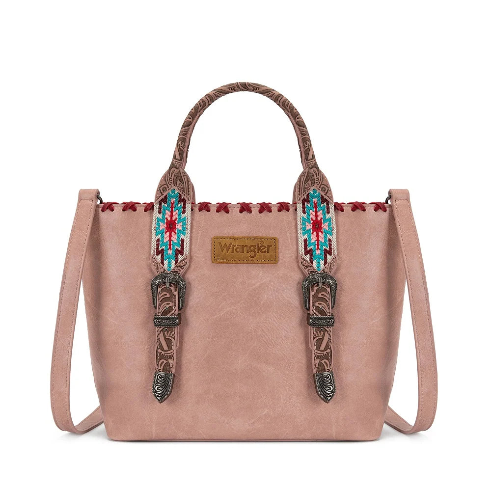Wrangler Western Embroidery Tote Bag - Pink