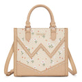 Wrangler Daisy Print Chevron Tote Crossbody Bag - Tan