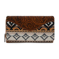 Montana West Tooled Aztec Wallet - Tan