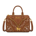 Montana West Western Horse Charm Satchel Crossbody Bag - Brown