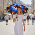 Blue rainbow Aztec Umbrella