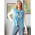 Printed Stripe Quilt Ribbon Tie Vest