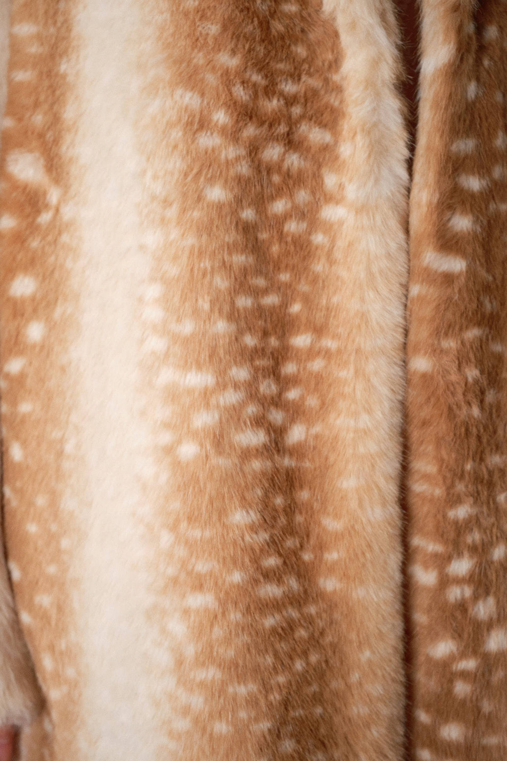 Deer Print Faux Fur Coat