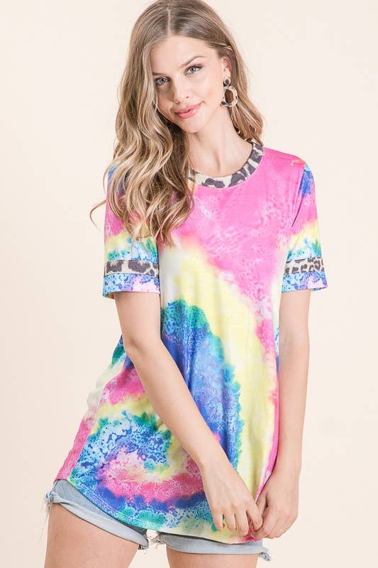 MENA TIE DYE LEOPARD PRINT pride shirt