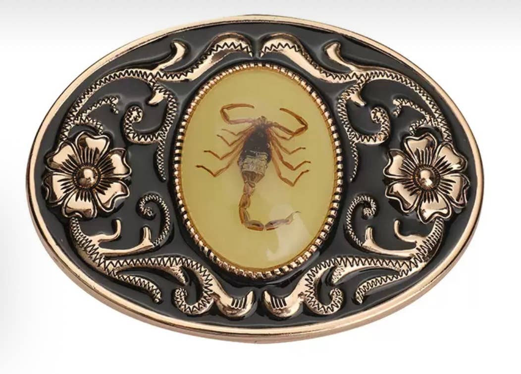 Real Scorpion BELT BUCKLE GLOW IN THE DARK
