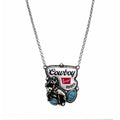 Cowboy Rodeo Beer Turquoise Western Necklace