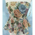 VINTAGE FLORAL PRINT WOVEN PEPLUM TIERED TUBE TOP