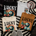 T-Shirt Sweatshirt Lucky 8 Ball with Flames, Cherries & Dice – Vintage Tattoo Style Design