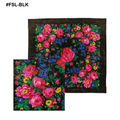 Large Metallic Floral Scarf black