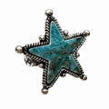 Large Star Turquoise Stone Western Stretch Ring