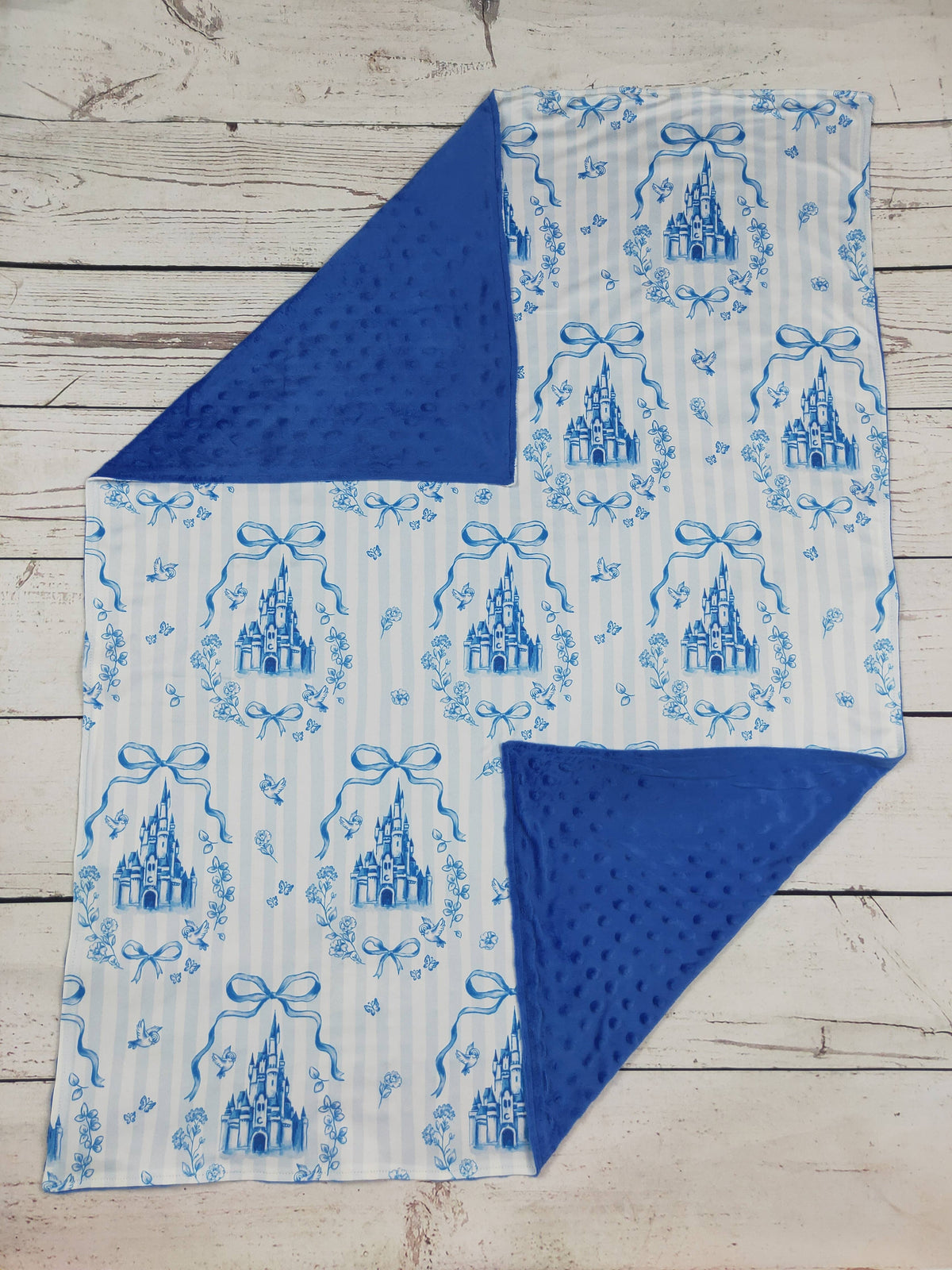 Blue Bow Printed Baby Girls Blanket