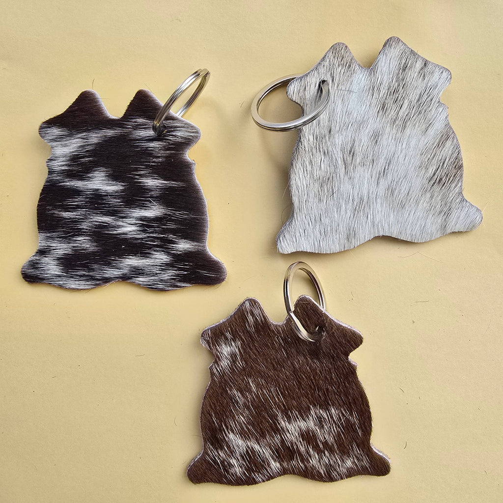 Hair-On Cowhide Keychain – Hide Shape