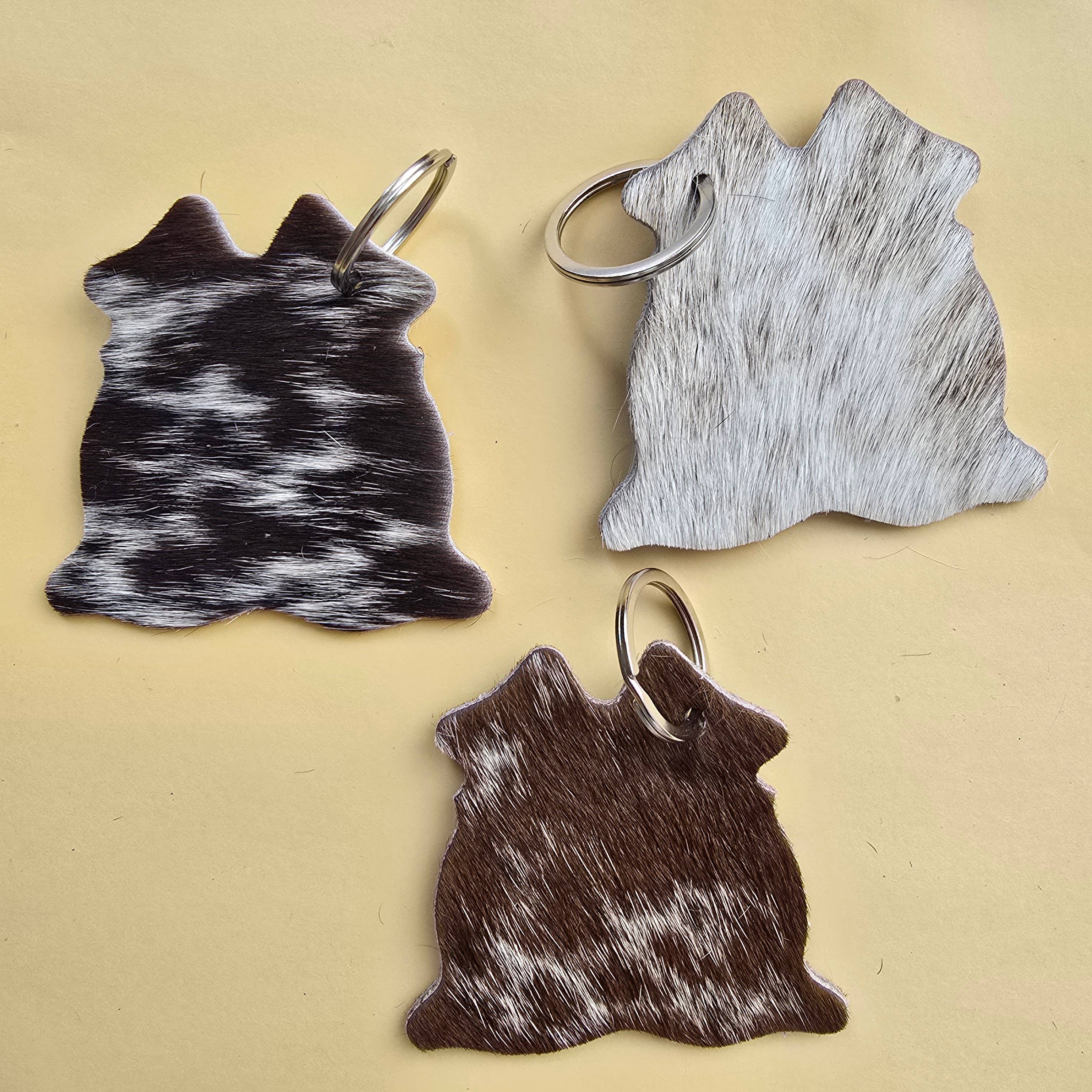 Hair-On Cowhide Keychain – Hide Shape