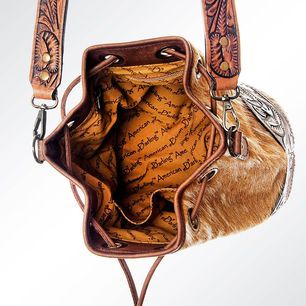 Bucket Hair On Genuine Western Leather Women Bag