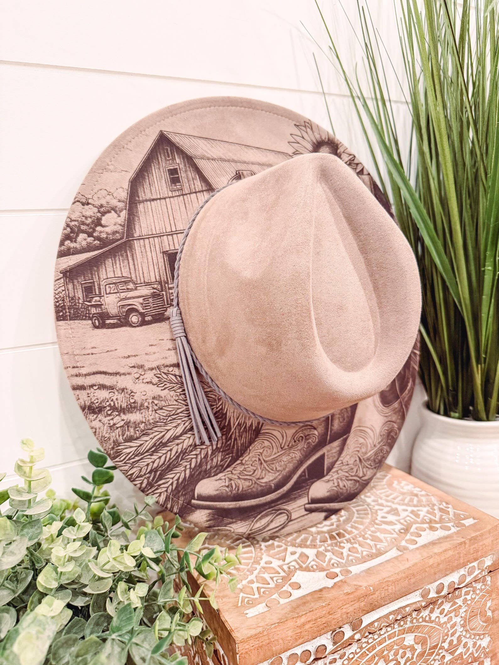Engraved Boots & Barn Hat
