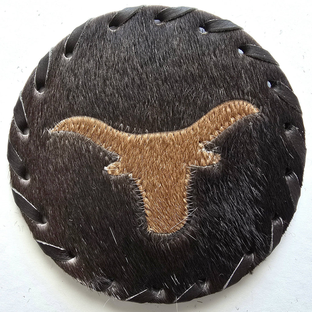 Large Cowhide Hair-on Coaster -  Bull Theme Western Decor