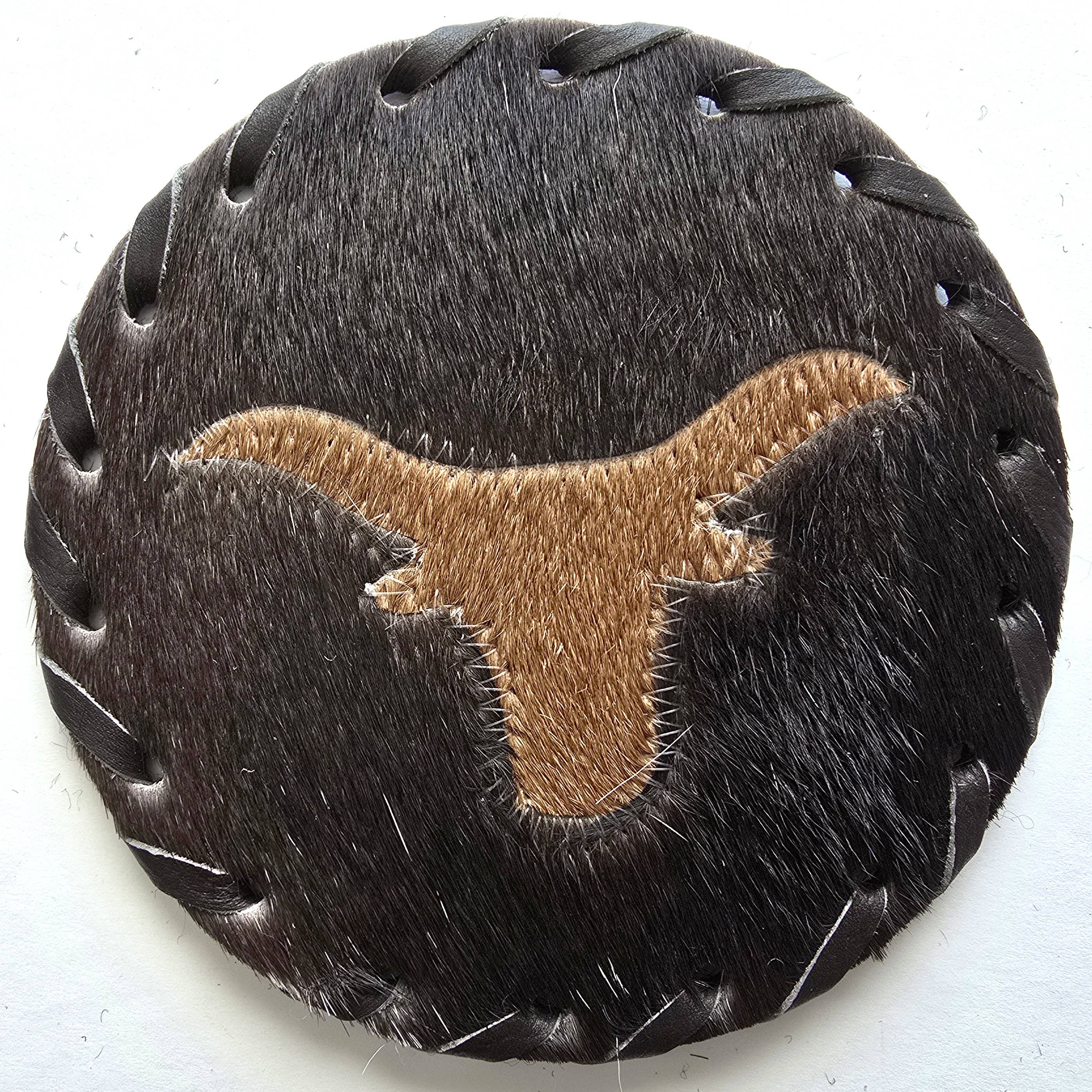 Large Cowhide Hair-on Coaster -  Bull Theme Western Decor