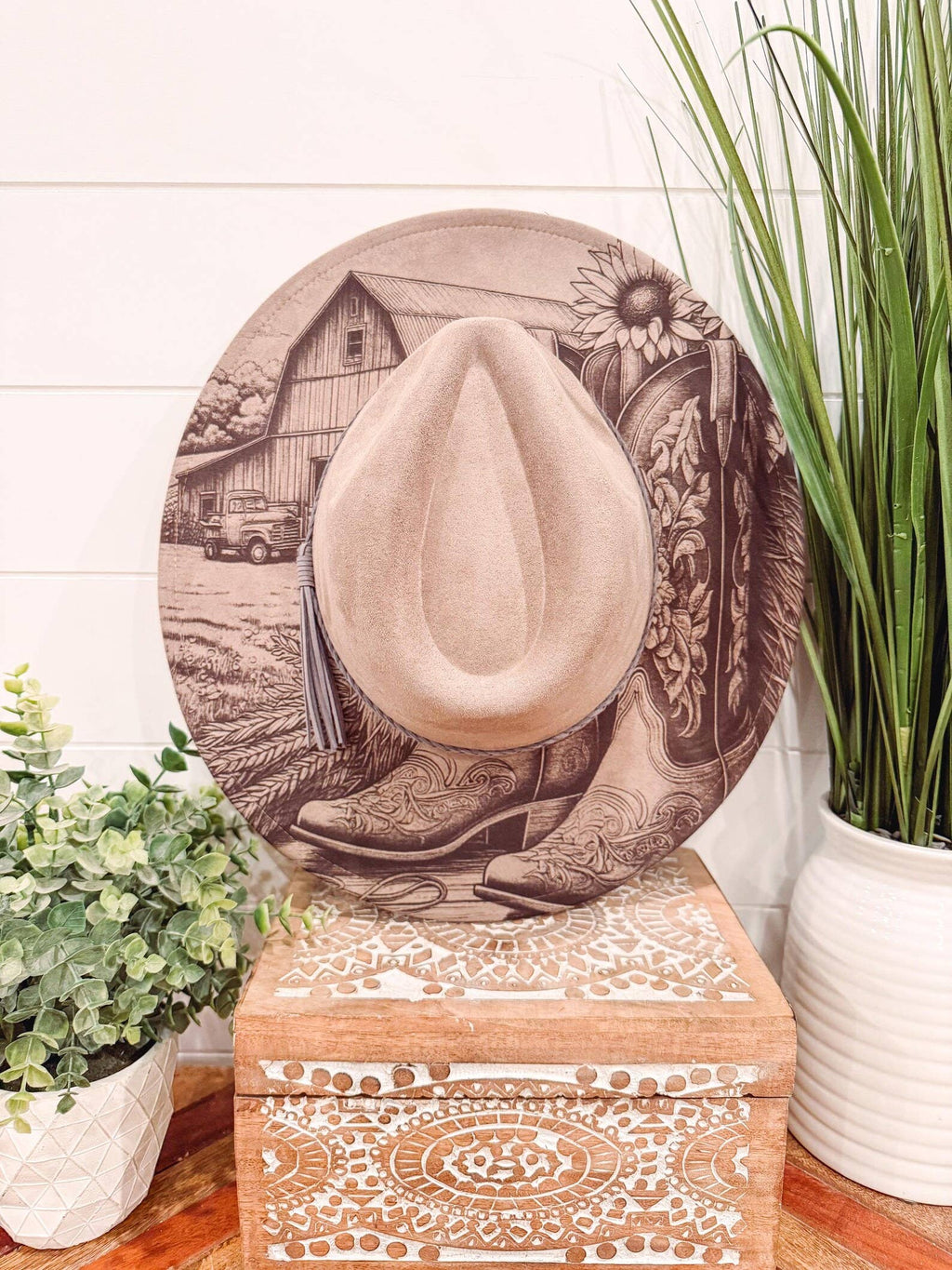 Engraved Boots & Barn Hat