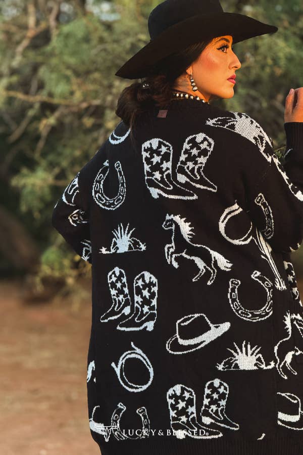 Black Western Cardigan