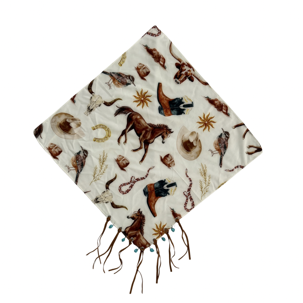Western Bandana Neck Scarf with Charms