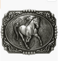 Western Cowboy Horse Belt Buckle