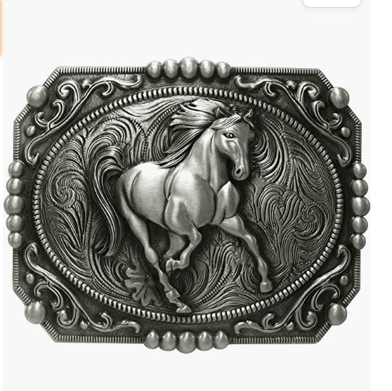 Western Cowboy Horse Belt Buckle