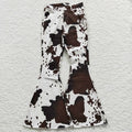 Adult Women Cow Print Denim Bell Pants Jeans