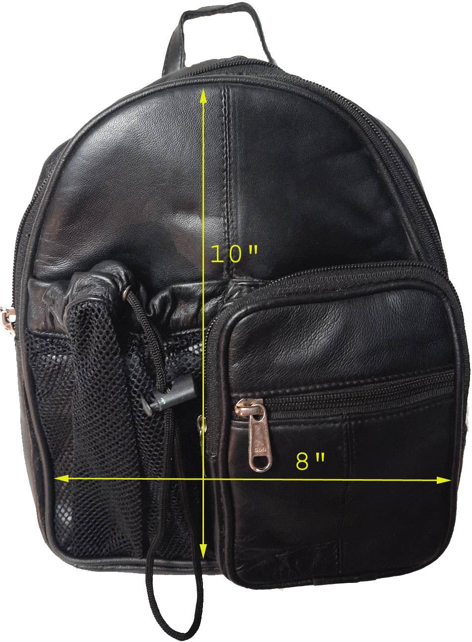 Genuine Leather Backpack Body Sling Bag Water Bottle #2004