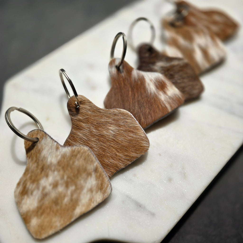 Cowhide Tag Keychain – Genuine Hair-On Cowhide