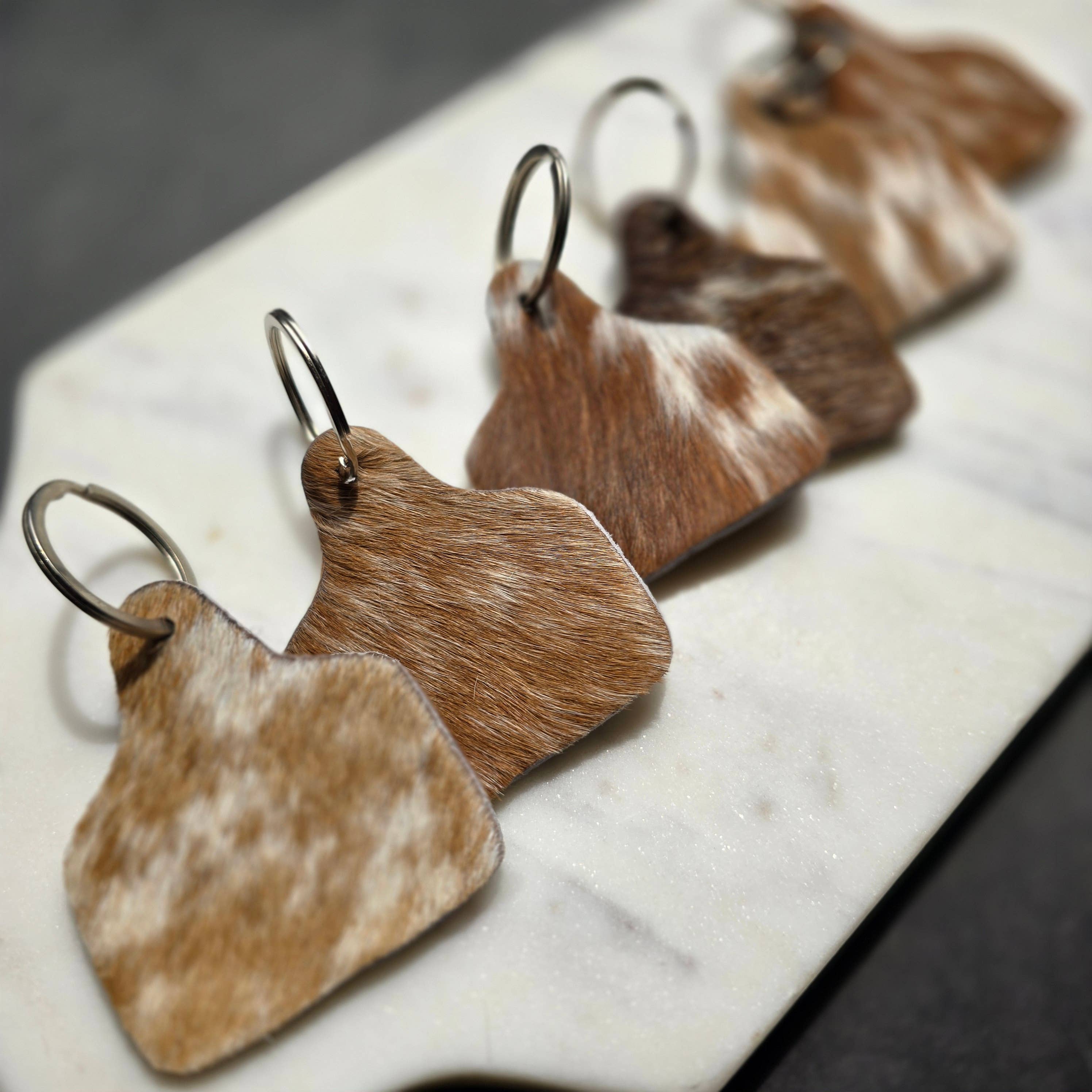 Cowhide Tag Keychain – Genuine Hair-On Cowhide