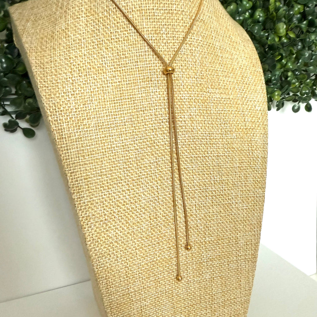 Stainless Steel 18K Gold-plated Adjustable Chain Necklace
