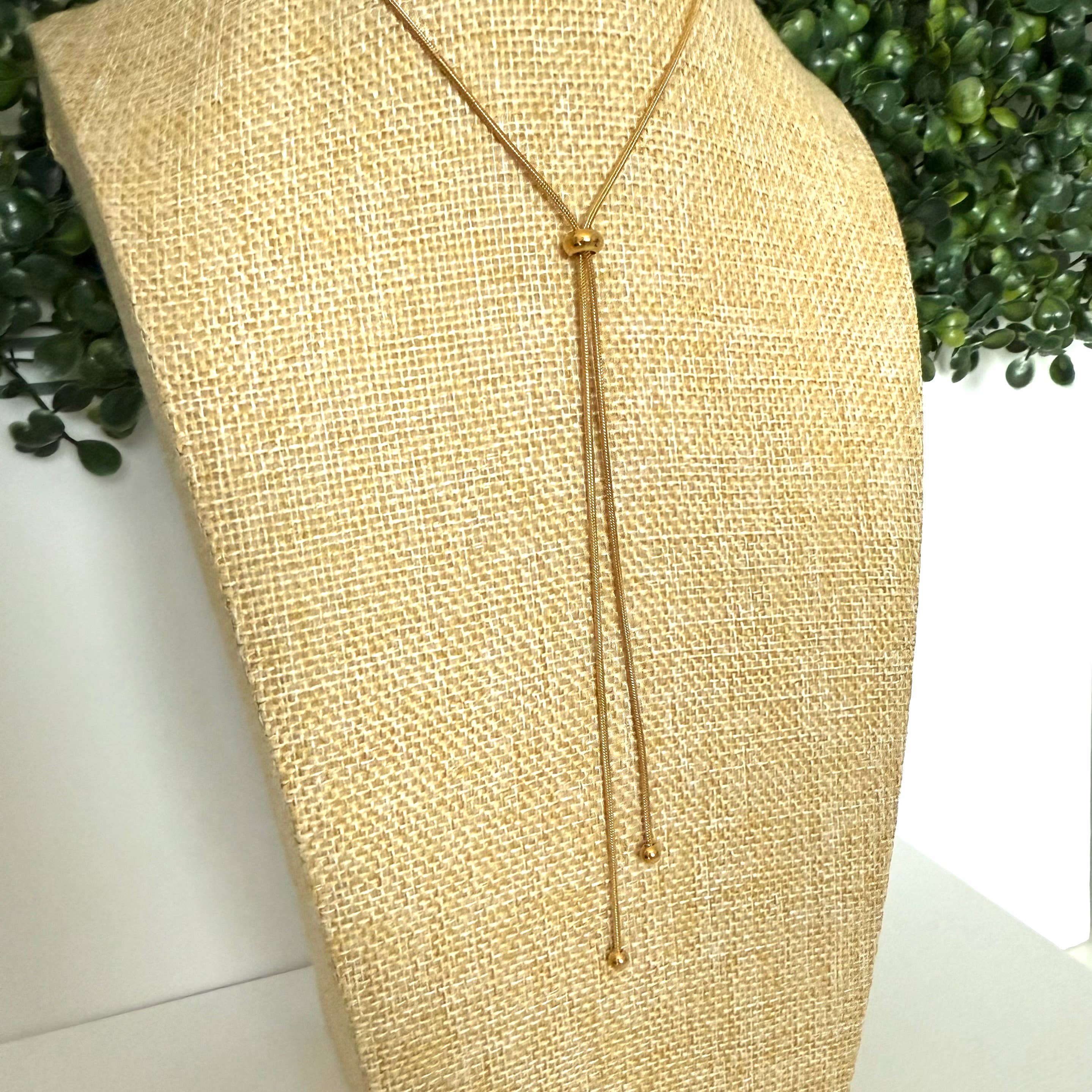 Stainless Steel 18K Gold-plated Adjustable Chain Necklace