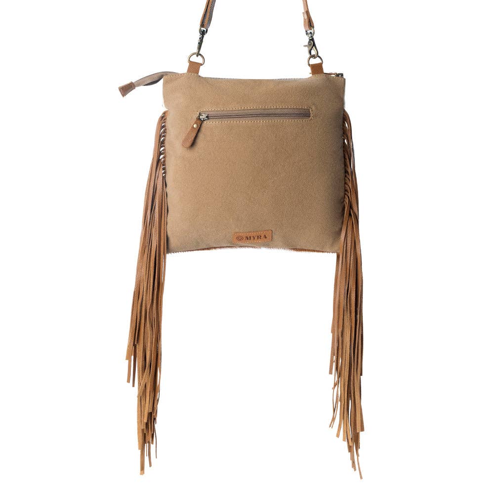 Tumbleweed Trail Fringed hand-tooled bag for women in Light Brown
