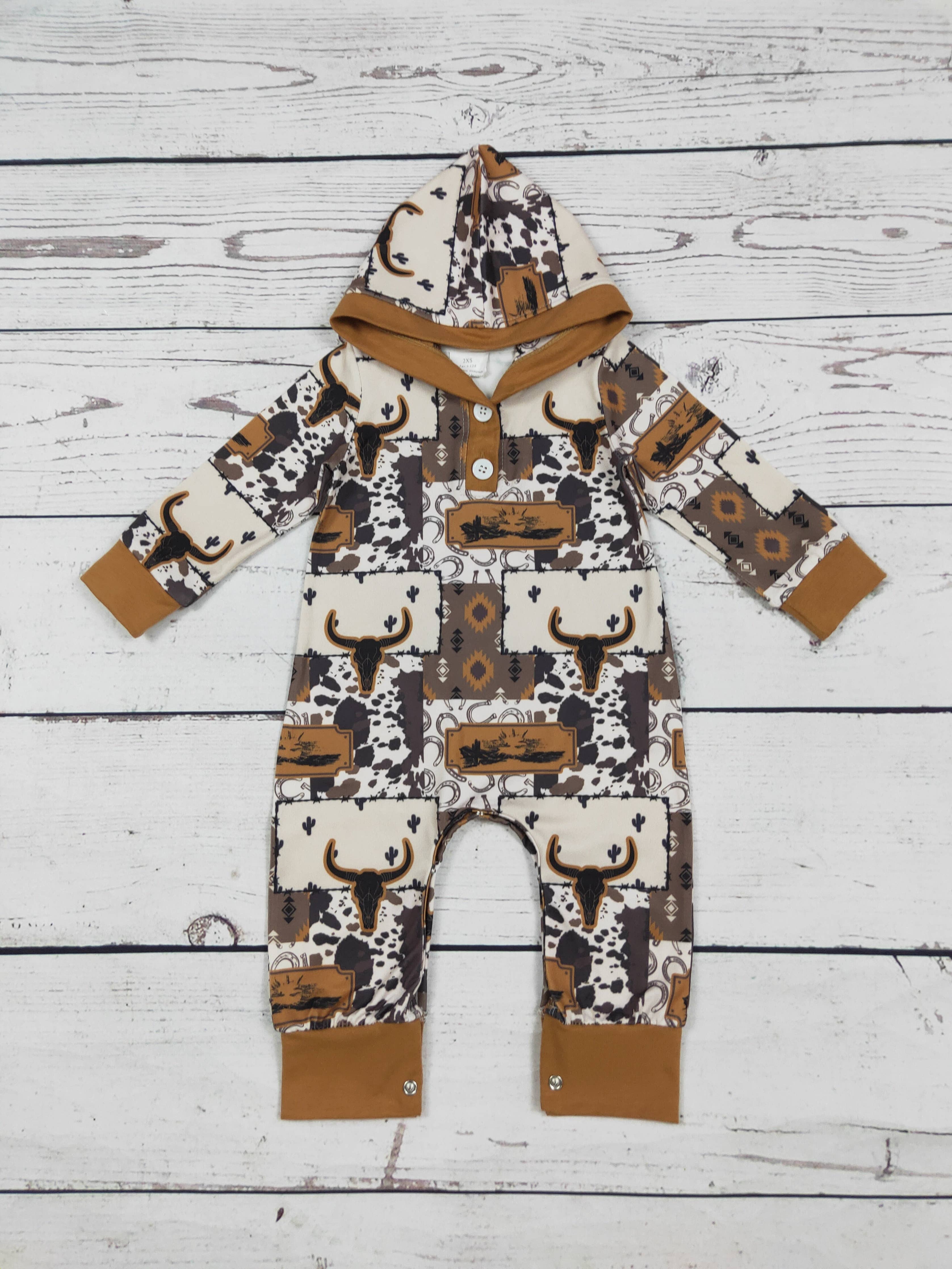 Western Printed Baby Boy Romper