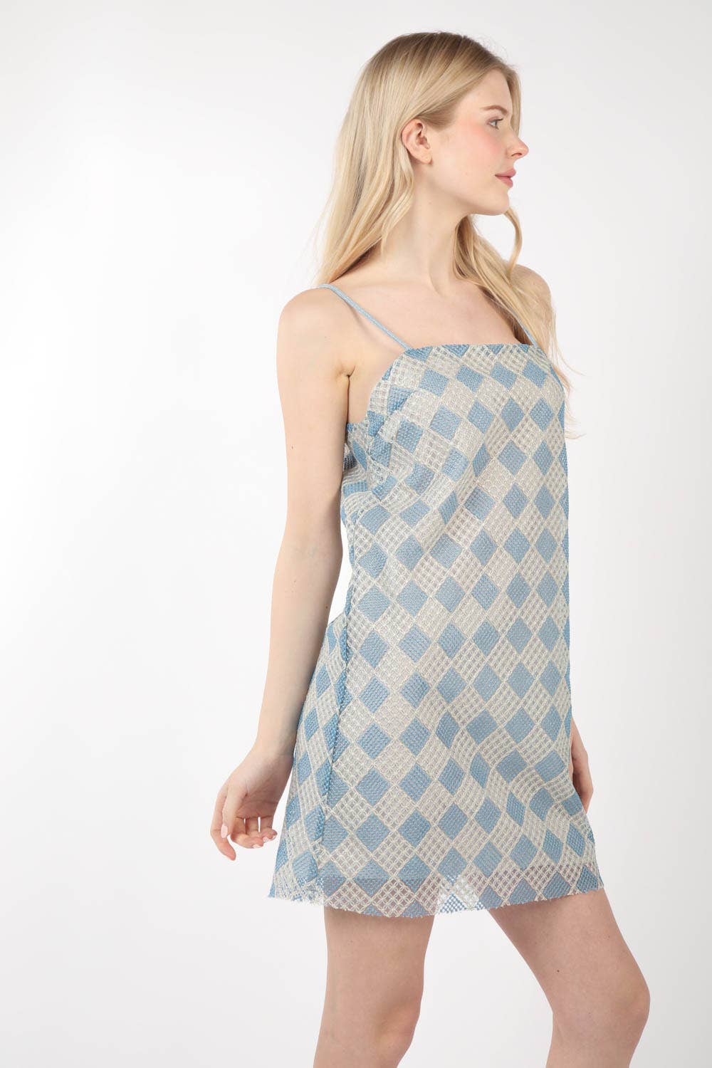 Checkered Printed Summer Mini Dress