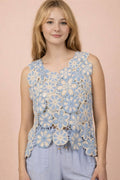 Floral Lace Crochet Sleeveless Top