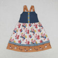 Baby Girls Western Horse Flowers Knee Length Dress