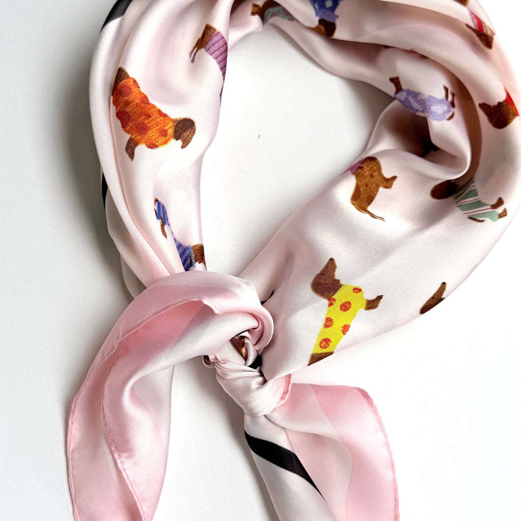 Scarf | Dachshund Print | Pink