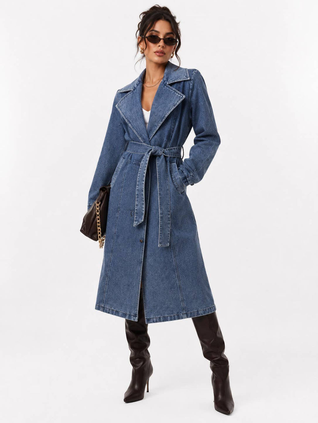 Aspen Denim Fur Coat
