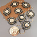 Gold Sun Concho Ring Chain Belt