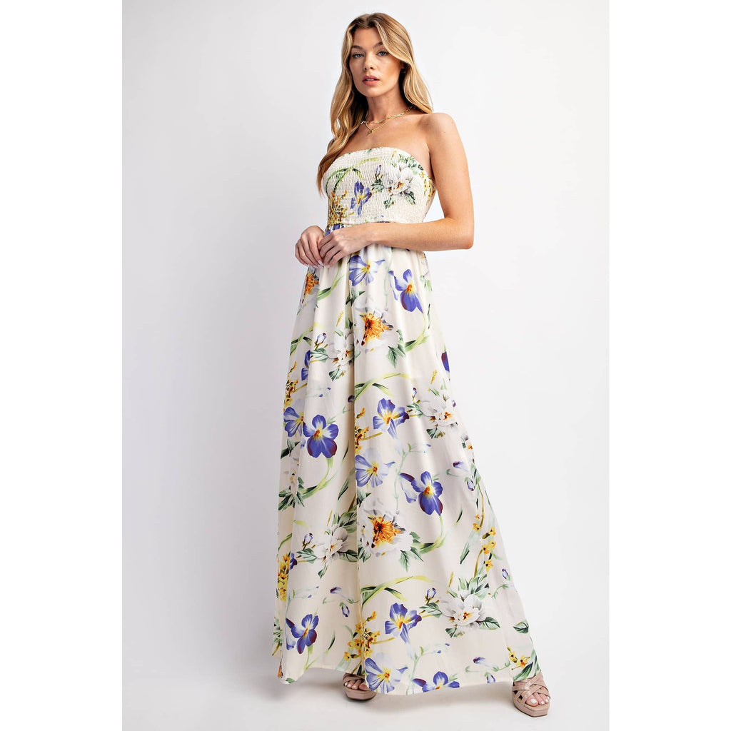 RELAXED SATIN PRINT WIDE LEG JUMPSUIT