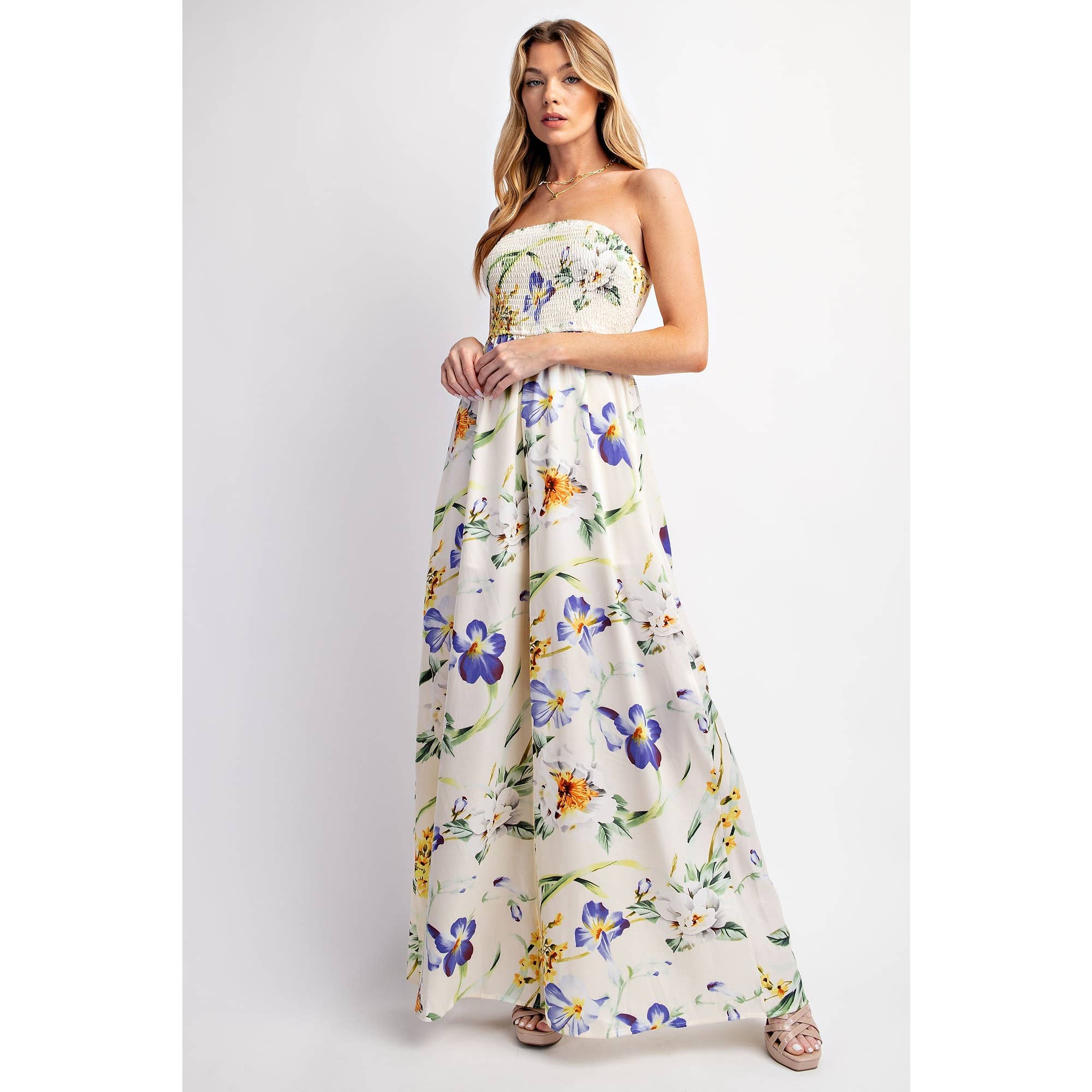 RELAXED SATIN PRINT WIDE LEG JUMPSUIT