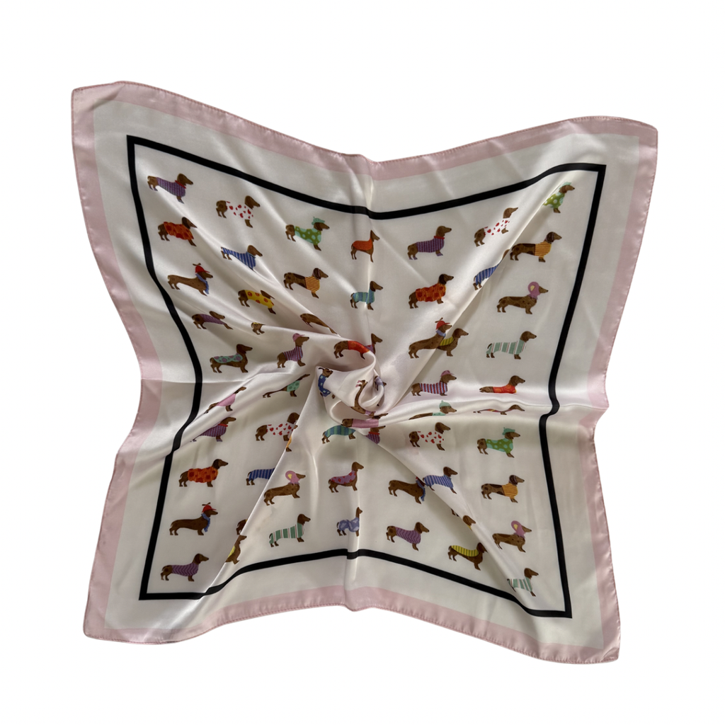 Scarf | Dachshund Print | Pink