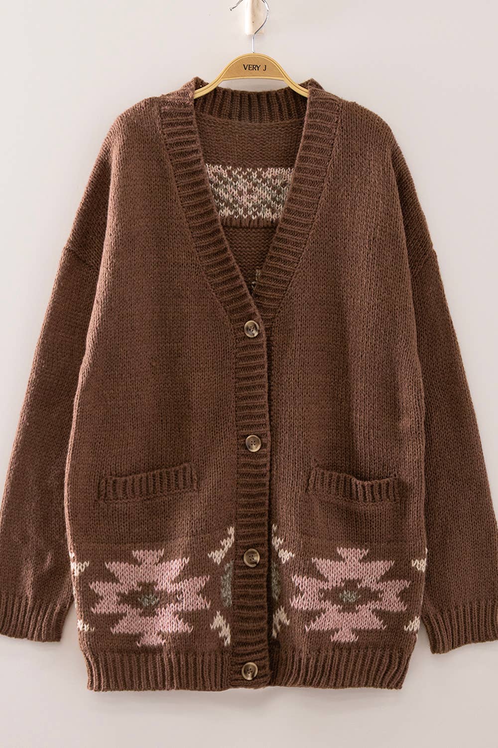 Western Horse Intarsia Knit Cardigan