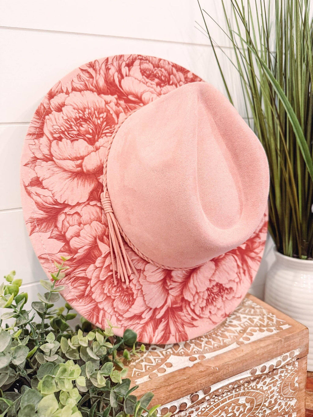 Engraved Peony Hat