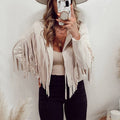 Suede Collar Tassel Short Jacket