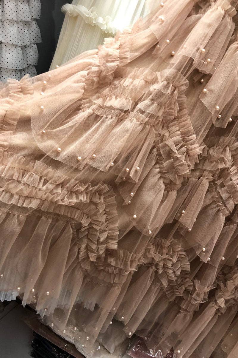 Ruffle Tiered Midi Skirt
