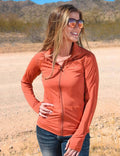 Breathe Instant Cooling full zip cadet long sleeve Rust
