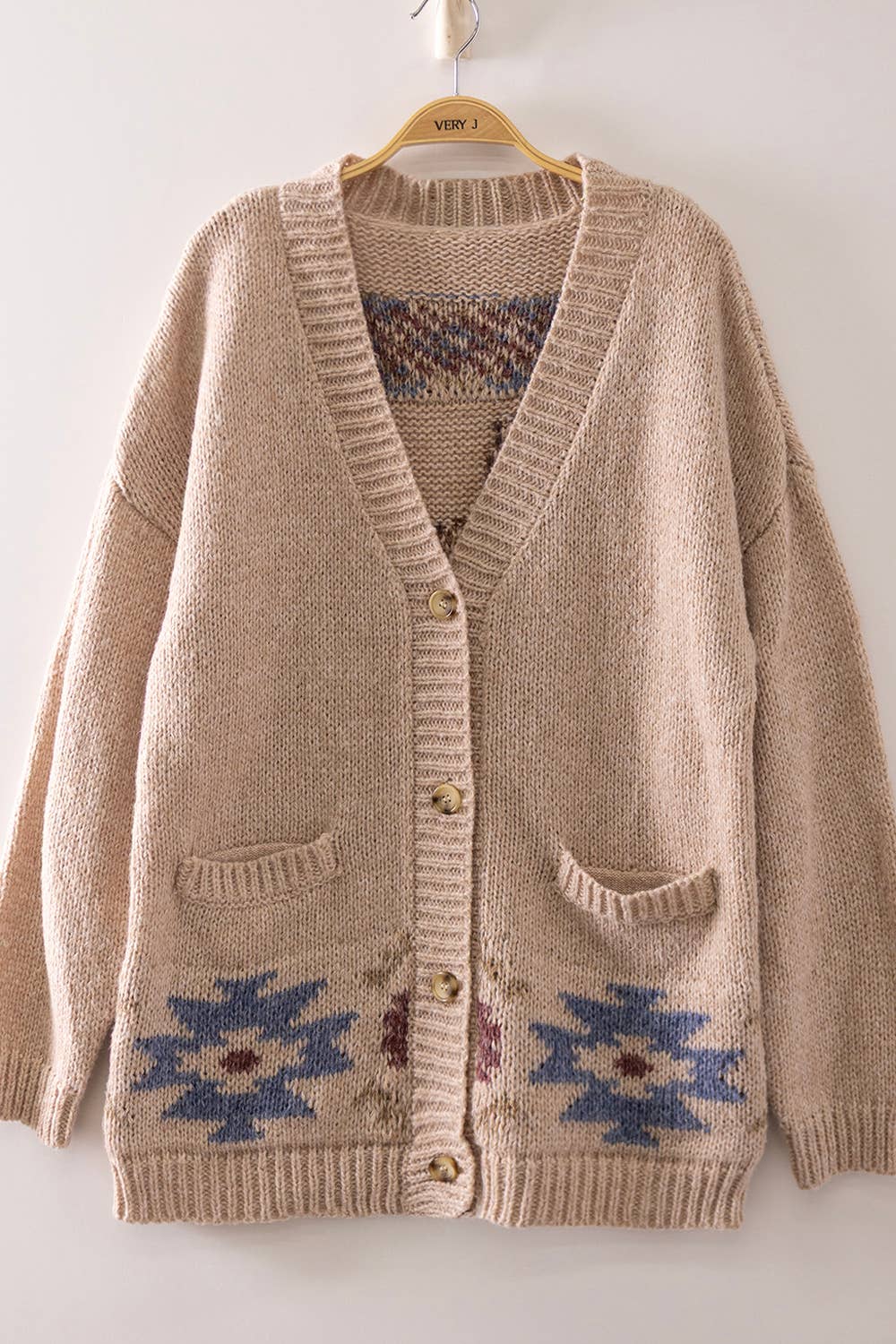 Western Horse Intarsia Knit Cardigan
